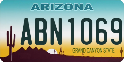 AZ license plate ABN1069