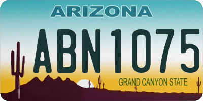 AZ license plate ABN1075
