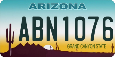 AZ license plate ABN1076