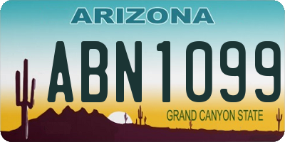 AZ license plate ABN1099