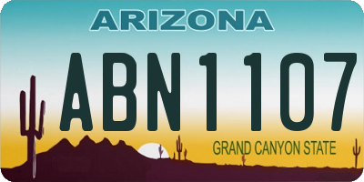 AZ license plate ABN1107
