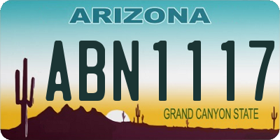 AZ license plate ABN1117
