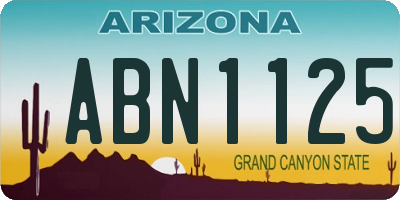 AZ license plate ABN1125