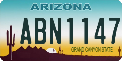 AZ license plate ABN1147