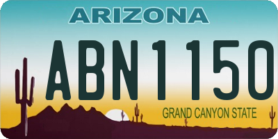 AZ license plate ABN1150