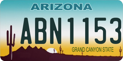 AZ license plate ABN1153