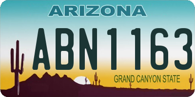 AZ license plate ABN1163