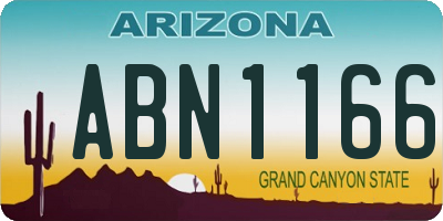 AZ license plate ABN1166
