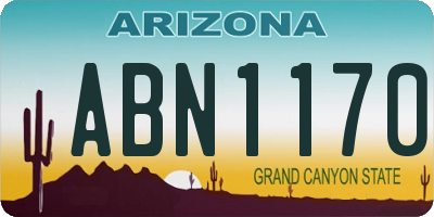 AZ license plate ABN1170