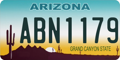 AZ license plate ABN1179
