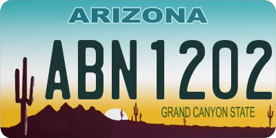 AZ license plate ABN1202