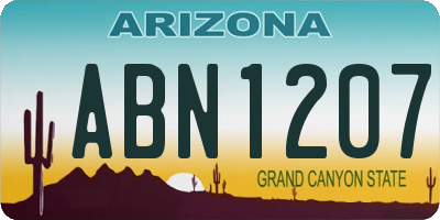AZ license plate ABN1207
