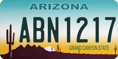 AZ license plate ABN1217