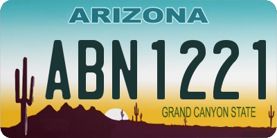 AZ license plate ABN1221