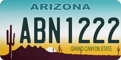 AZ license plate ABN1222