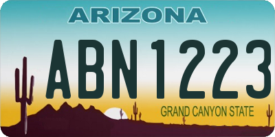 AZ license plate ABN1223