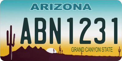 AZ license plate ABN1231