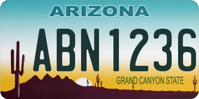 AZ license plate ABN1236