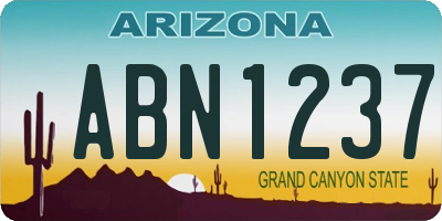 AZ license plate ABN1237