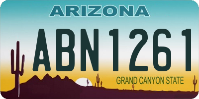 AZ license plate ABN1261