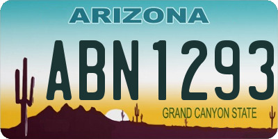 AZ license plate ABN1293