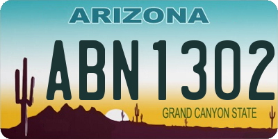 AZ license plate ABN1302