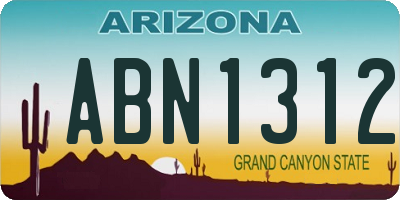 AZ license plate ABN1312