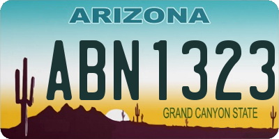 AZ license plate ABN1323