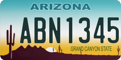 AZ license plate ABN1345