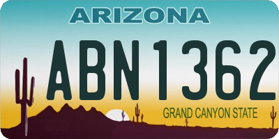 AZ license plate ABN1362