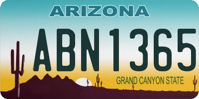 AZ license plate ABN1365