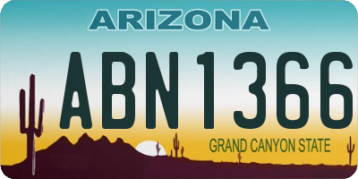 AZ license plate ABN1366