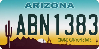 AZ license plate ABN1383