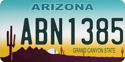 AZ license plate ABN1385