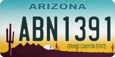 AZ license plate ABN1391