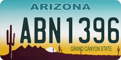 AZ license plate ABN1396