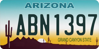 AZ license plate ABN1397