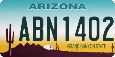 AZ license plate ABN1402