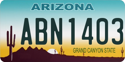 AZ license plate ABN1403