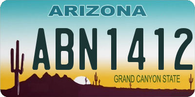 AZ license plate ABN1412