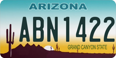 AZ license plate ABN1422
