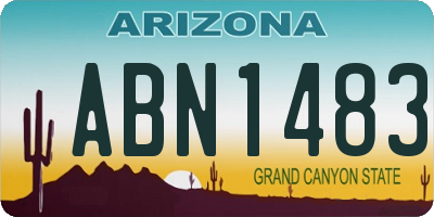 AZ license plate ABN1483