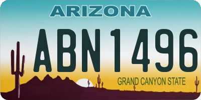AZ license plate ABN1496
