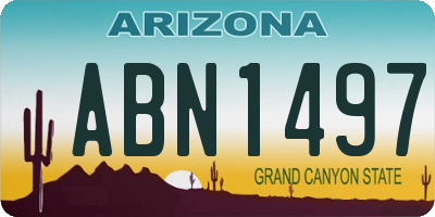 AZ license plate ABN1497
