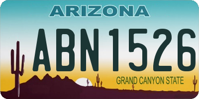 AZ license plate ABN1526