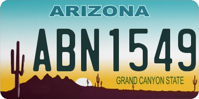 AZ license plate ABN1549