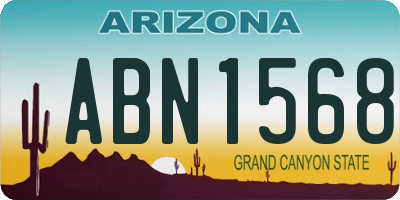 AZ license plate ABN1568
