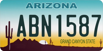 AZ license plate ABN1587
