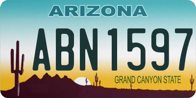 AZ license plate ABN1597