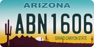 AZ license plate ABN1606
